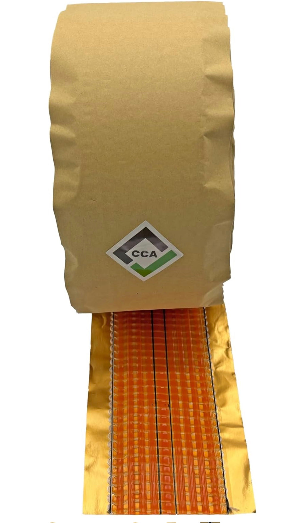 CCA Carpet heat seam Joining Tape - Heat Bond Hot Adhesive Gold foil backed 20mtr (66 feet) roll. 100mm wide, Secures joins using a heat seam iron.