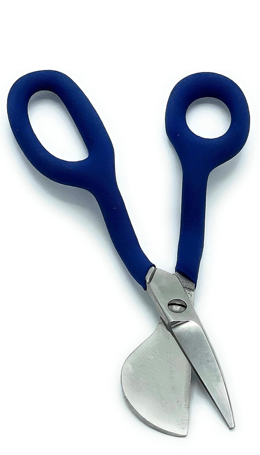 CCA Napping Duckbill 7 inch Carpet Pile Trimming Scissors Right Handed with Blue Rubber Moulded Handles