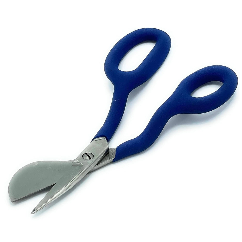 CCA 7-inch Duckbill Carpet Pile Trimming Napping Scissors Right Handed Blue