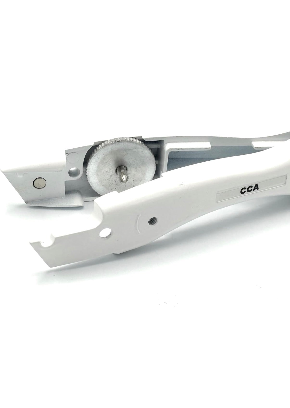 CCA White Carpet cutter tool with matching white holder for the professional and DIY installer