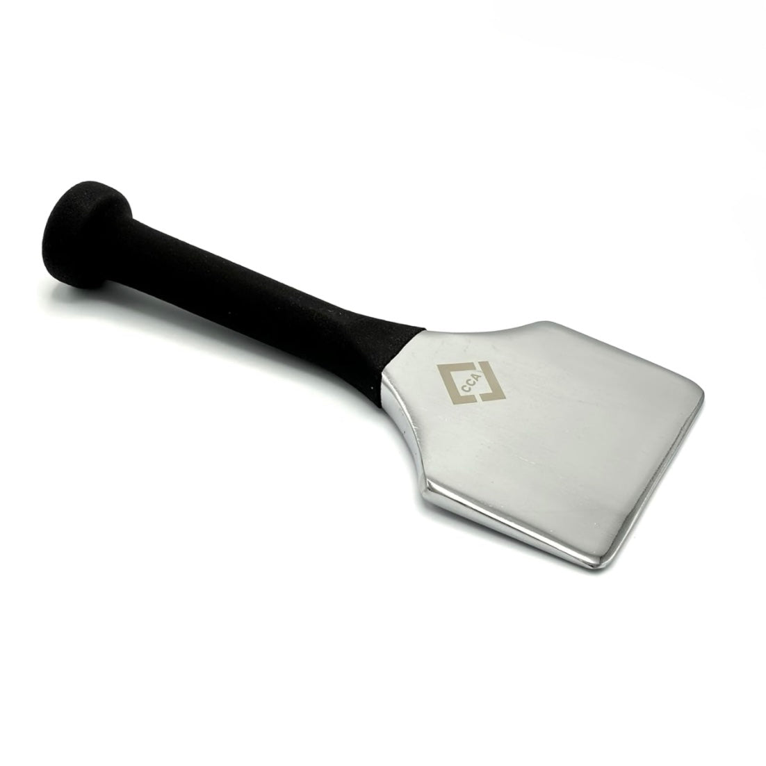 CCA Stair Tool Carpet Fitter Bolster Chisel (90mm - 3 ½”) Wide Metal Tucker, Silver with Black Rubber Protective Sleeve