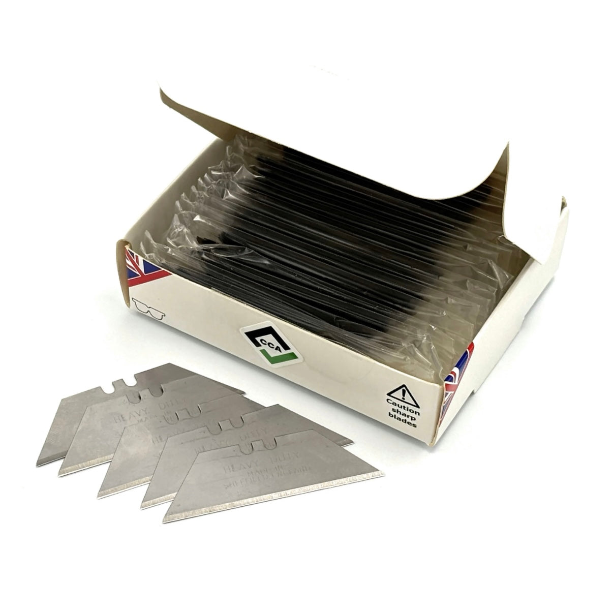 CCA Heavy Duty Straight Utility Knife Blades, Pack of 100, Sheffield Made