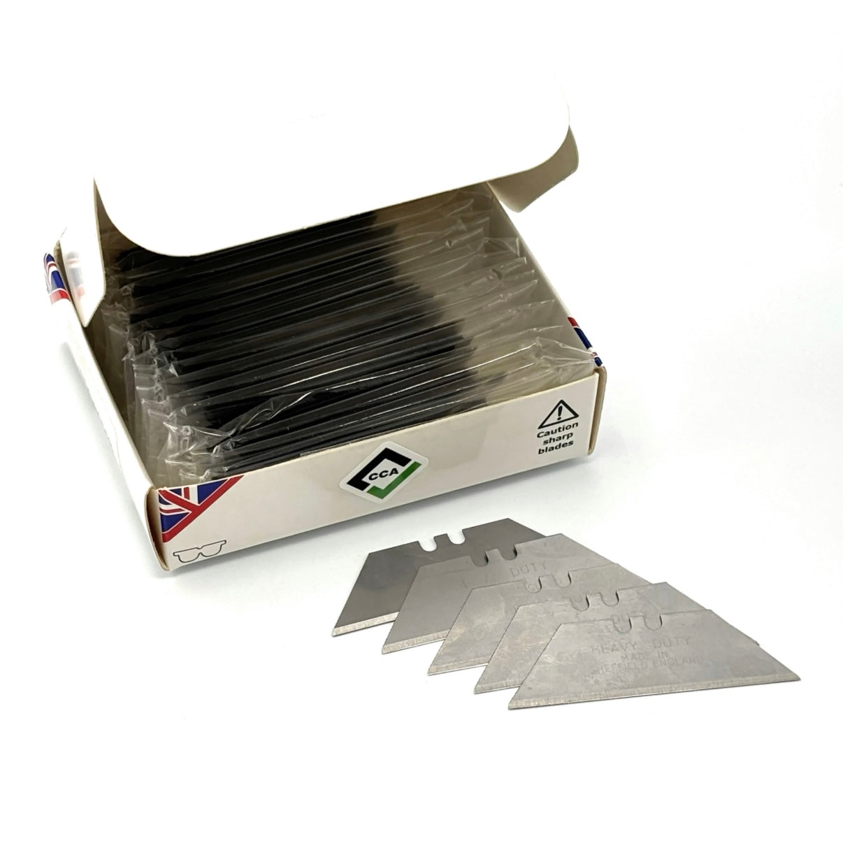 CCA Heavy Duty Straight Utility Knife Blades, Pack of 100, Sheffield Made