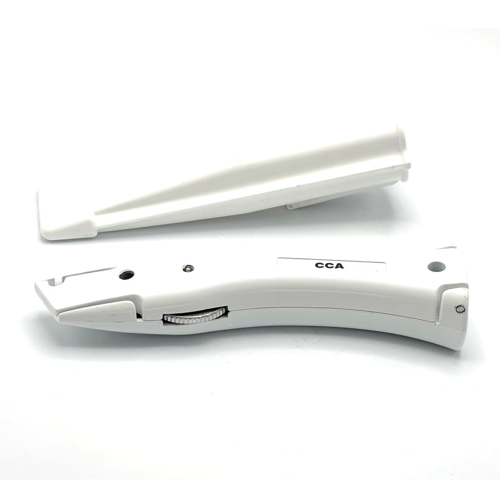 CCA White Carpet Cutter Tool with White Holder for Pro and DIY Installers