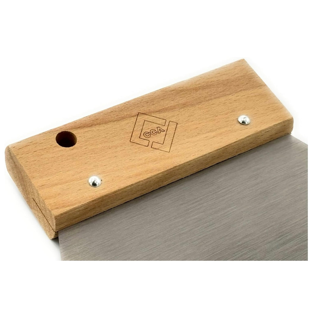 CCA - A2 Adhesive Fan Trowel Hand Spreader with Wooden Handle. for Combing in Pressure Sensitive Adhesive Beads evenly, Fitting LVT Flooring for The Perfect fit. 18cm, V Notch