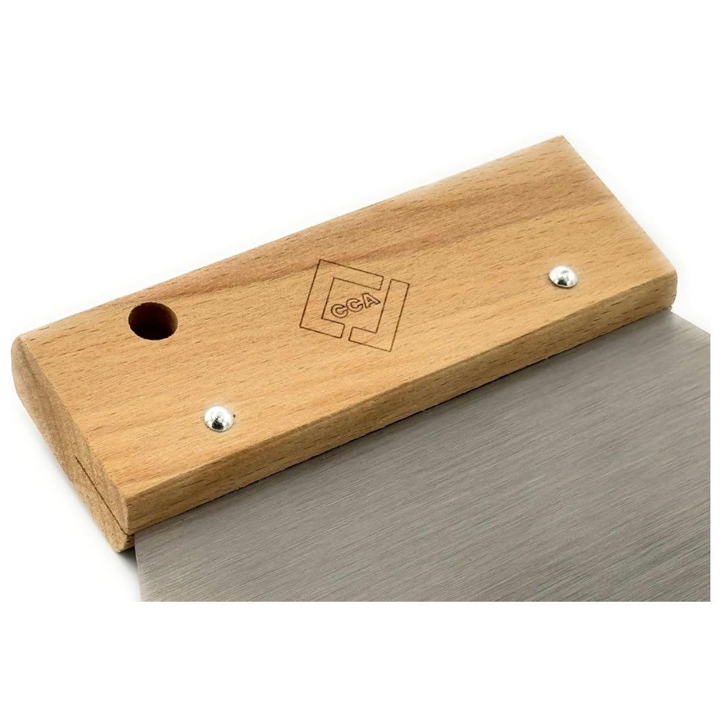CCA - A2 Adhesive Fan Trowel Hand Spreader with Wooden Handle. for Combing in Pressure Sensitive Adhesive Beads evenly, Fitting LVT Flooring for The Perfect fit. 18cm, V Notch
