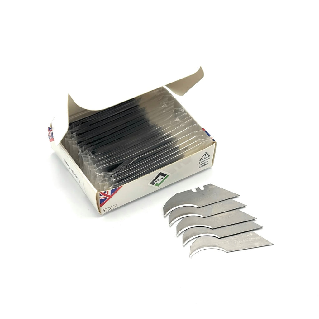 CCA Concave Heavy Duty Trimming Knife Blades, Sheffield Made 100 Pack