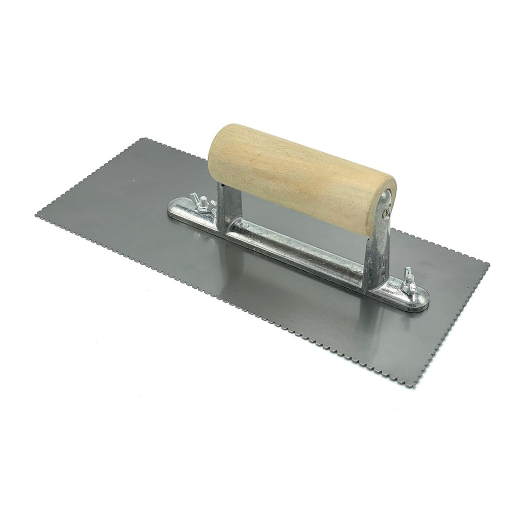 CCA 1.5mm Adhesive V Notch Trowel Complete with Hard Wooden Handle. for Spreading Multi-Purpose Adhesive Beads evenly, for The Fitting of Vinyl Flooring.