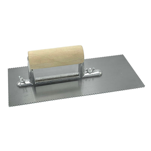 CCA 1.5mm Adhesive V Notch Trowel Complete with Hard Wooden Handle. for Spreading Multi-Purpose Adhesive Beads evenly, for The Fitting of Vinyl Flooring.