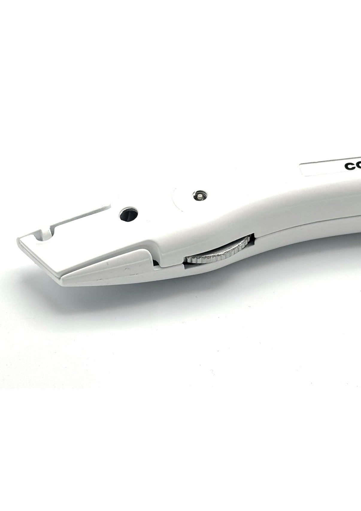 CCA White Carpet cutter tool with matching white holder for the professional and DIY installer