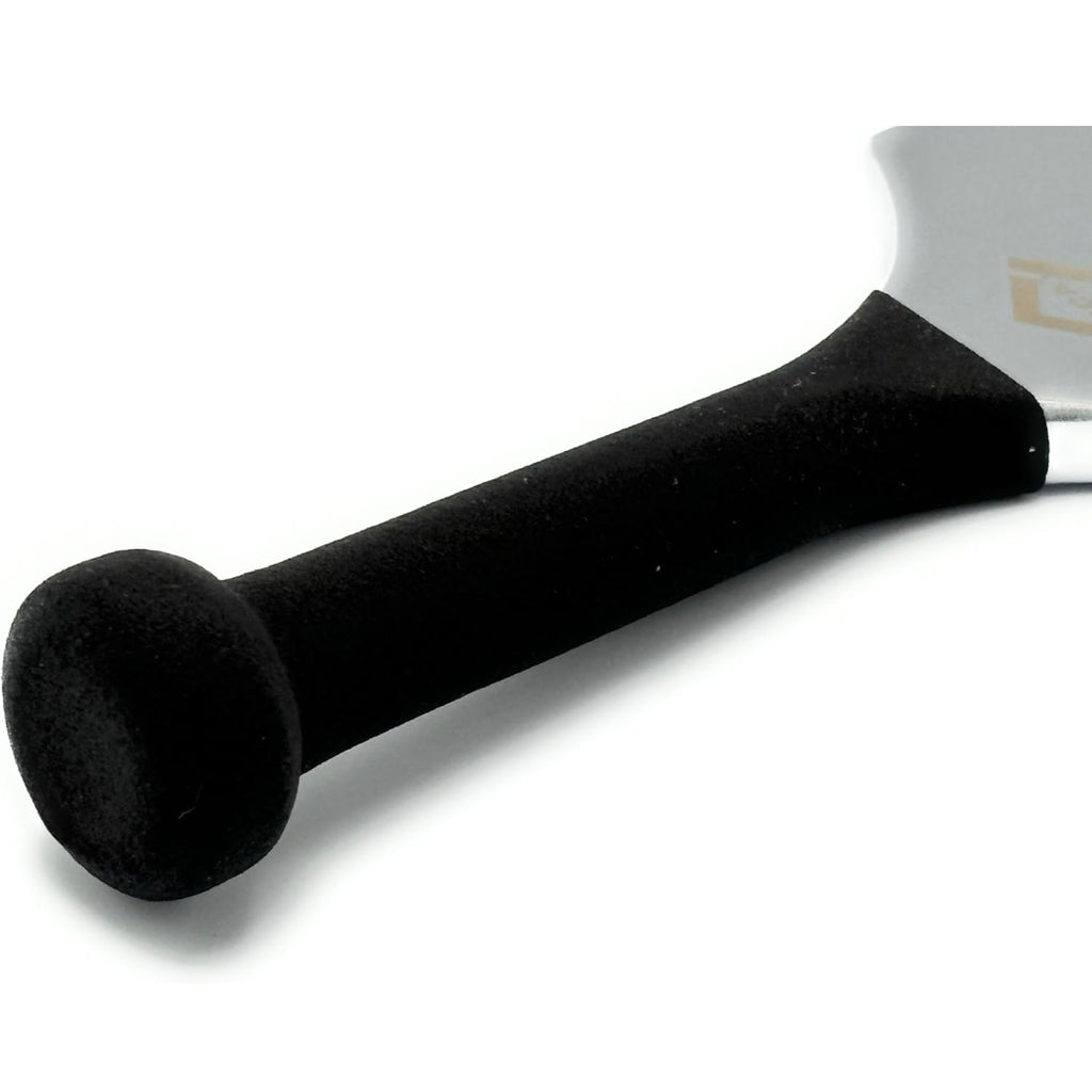 CCA Stair Tool Carpet Fitter Bolster Chisel (90mm - 3 ½”) Wide Metal Tucker, Silver with Black Rubber Protective Sleeve