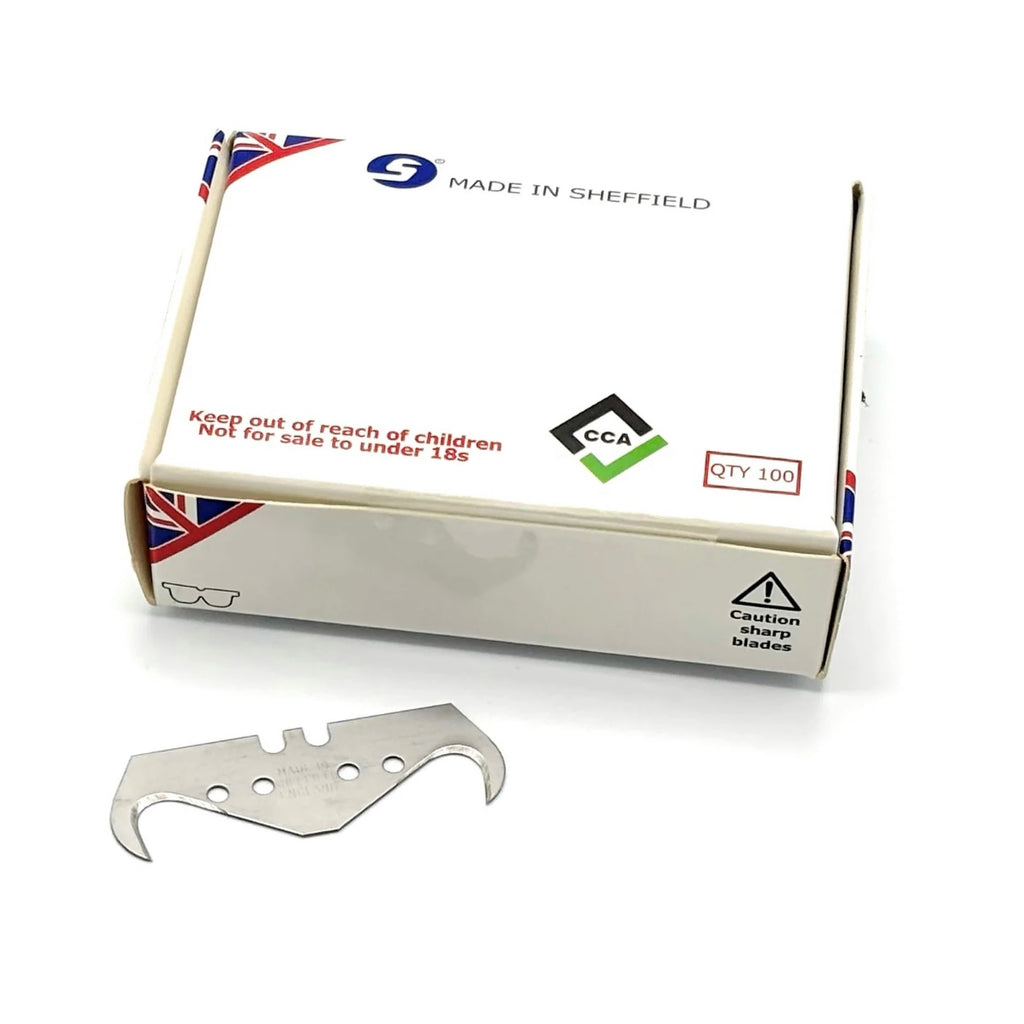 CCA Super Hook Heavy Duty Sheffield Trimming Knife Blades - Pack of 100