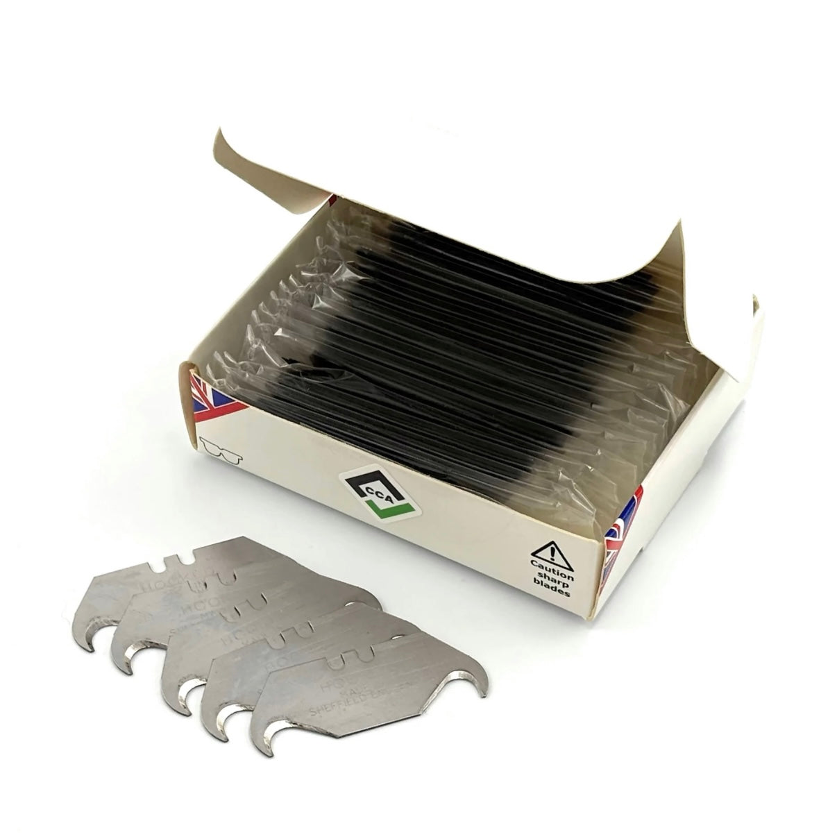 CCA Hooked heavy duty Roofing Knife Blades, Sheffield Made, Pack of 100