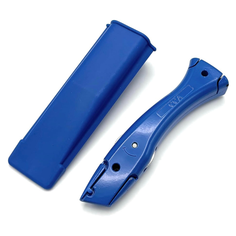 CCA Blue Carpet Cutter Tool with Blue Holder for Pro and DIY Installers
