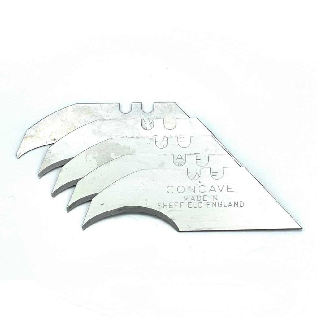 CCA Concave Heavy Duty Trimming Knife Blades, Sheffield Made 100 Pack