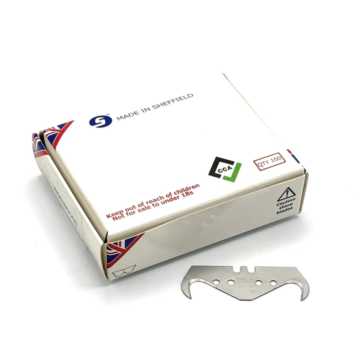 CCA Super Hook Heavy Duty Sheffield Trimming Knife Blades - Pack of 100