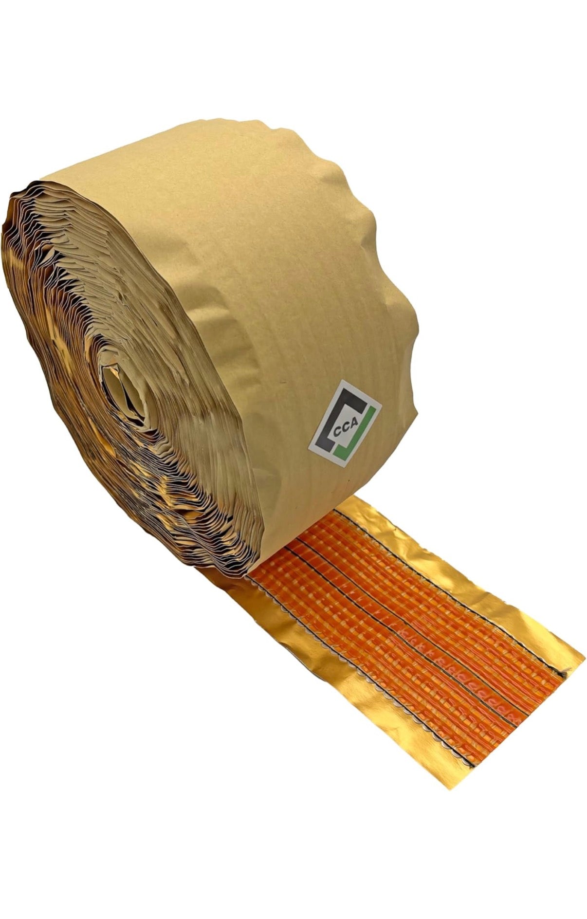 CCA Carpet heat seam Joining Tape - Heat Bond Hot Adhesive Gold foil backed 20mtr (66 feet) roll. 100mm wide, Secures joins using a heat seam iron.