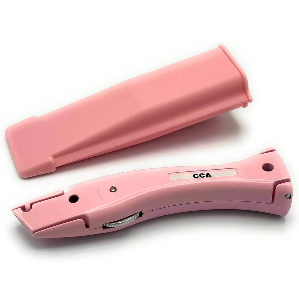 CCA Pink Carpet Cutter Tool with Pink Holder for Pro and DIY Installers
