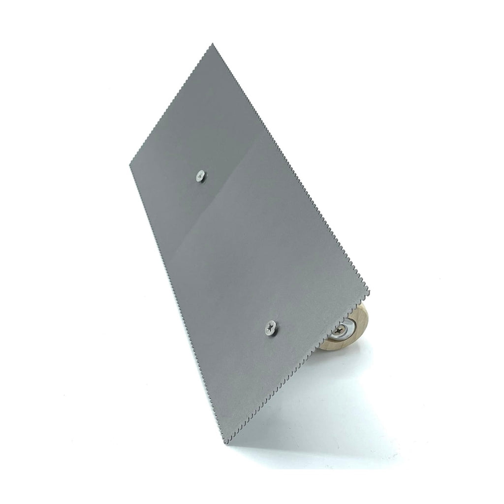 CCA A2 V-notch trowel with wooden handle for even LVT adhesive spreading