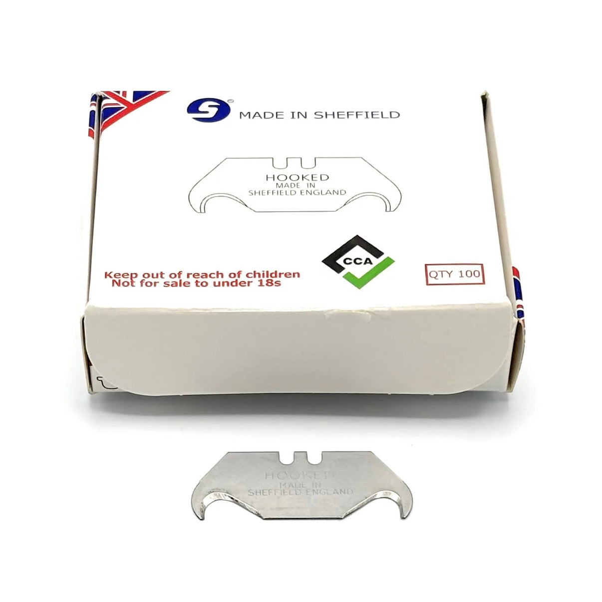CCA Hooked heavy duty Roofing Knife Blades, Sheffield Made, Pack of 100