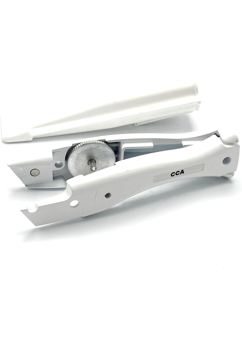 CCA White Carpet cutter tool with matching white holder for the professional and DIY installer