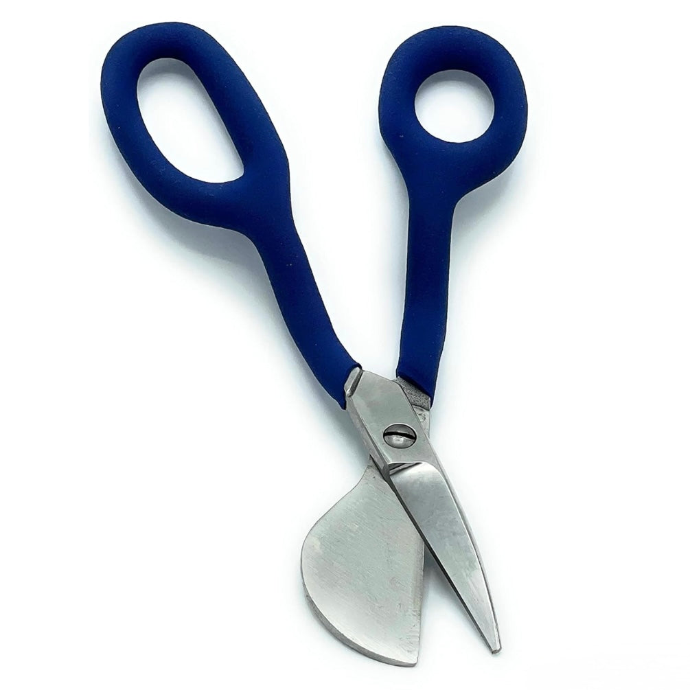 CCA 7-inch Duckbill Carpet Pile Trimming Napping Scissors Right Handed Blue