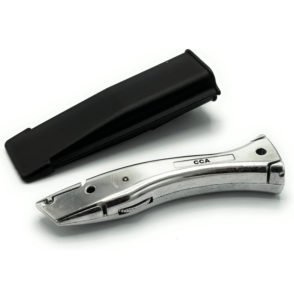 CCA Silver Carpet Cutter Tool with Black Holder for The Professional and DIY Installer