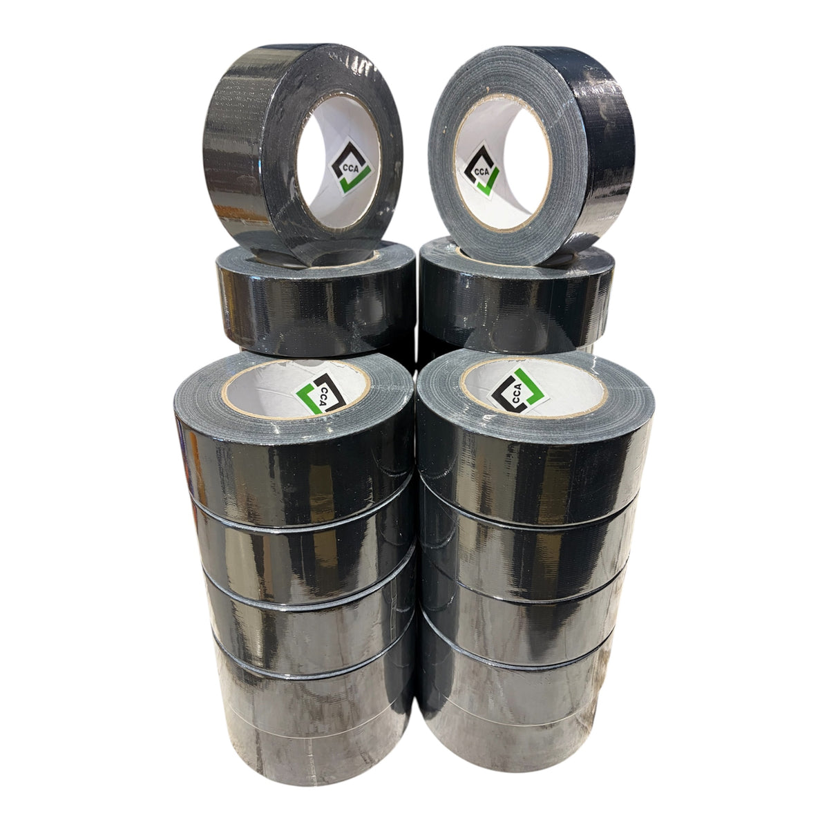 CCA Strong Black Gaffer Duct Tape Cloth Easy Tear 50m x 48mm Roll - 24 Rolls trade pack