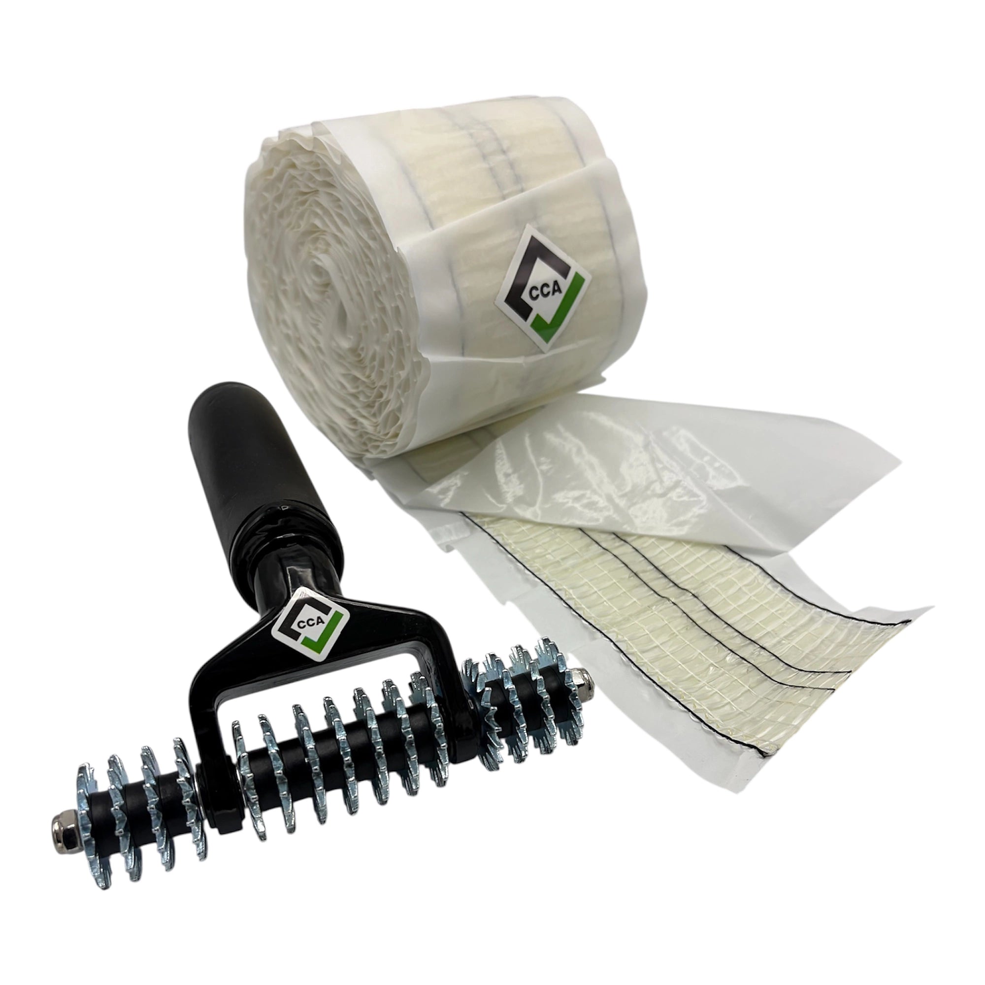 CCA Carpet join bundle. 5 inch star wheel seam roller and 30ft, 9.2mtr double sided joining tape