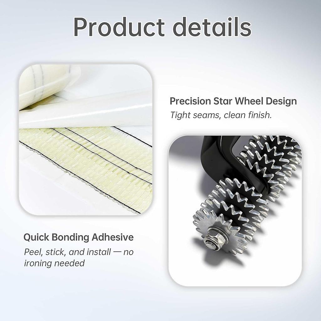 CCA Carpet join bundle. 5 inch star wheel seam roller and 30ft, 9.2mtr double sided joining tape