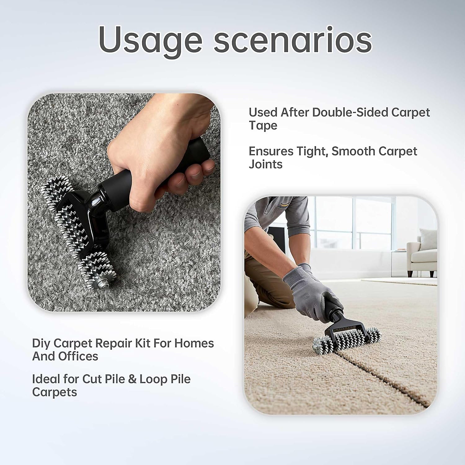 CCA Carpet join bundle. 5 inch star wheel seam roller and 30ft, 9.2mtr double sided joining tape