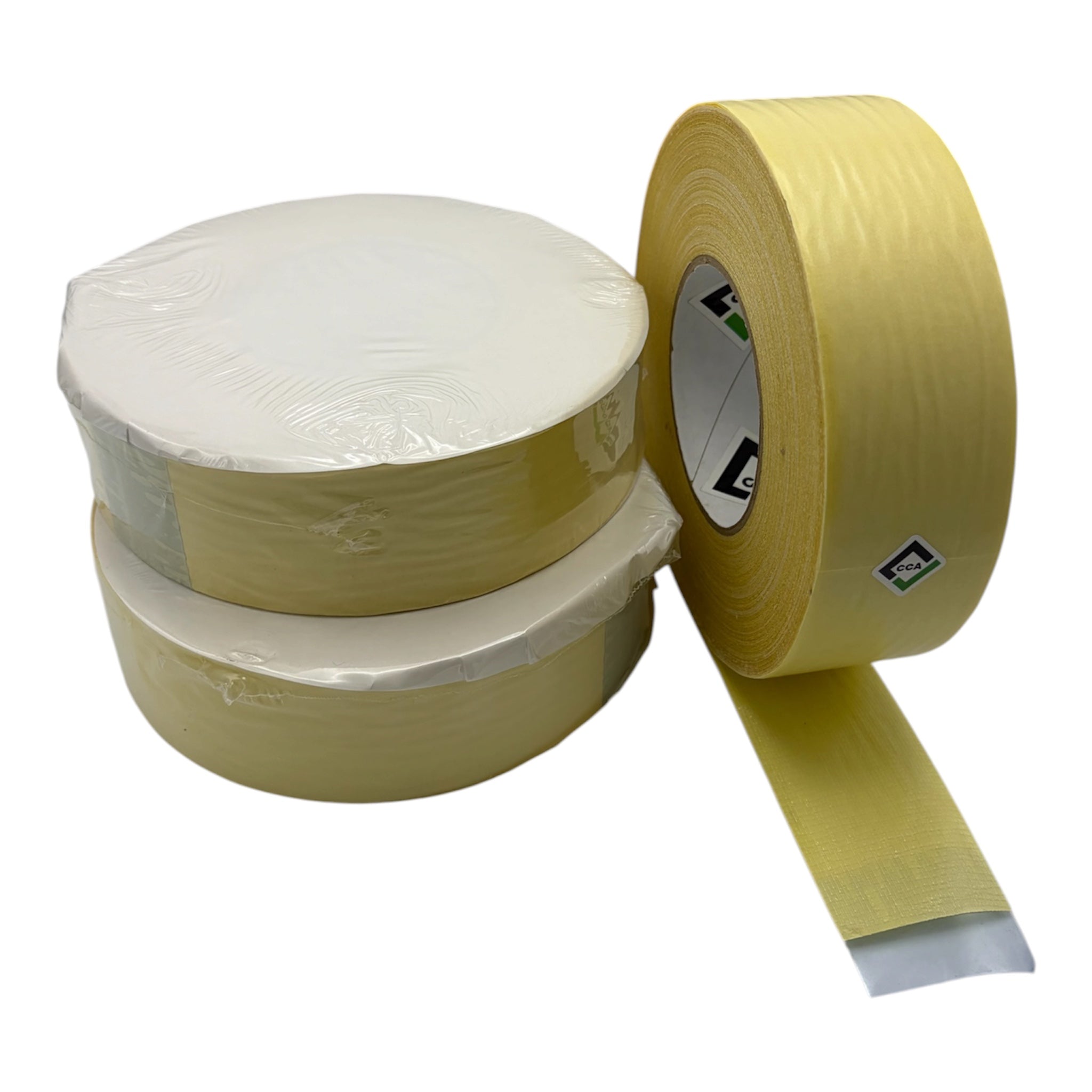 CCA Double-Sided Anti-Plasticiser Cloth Tape, 50m x 48mm Heavy Duty x 3 Rolls