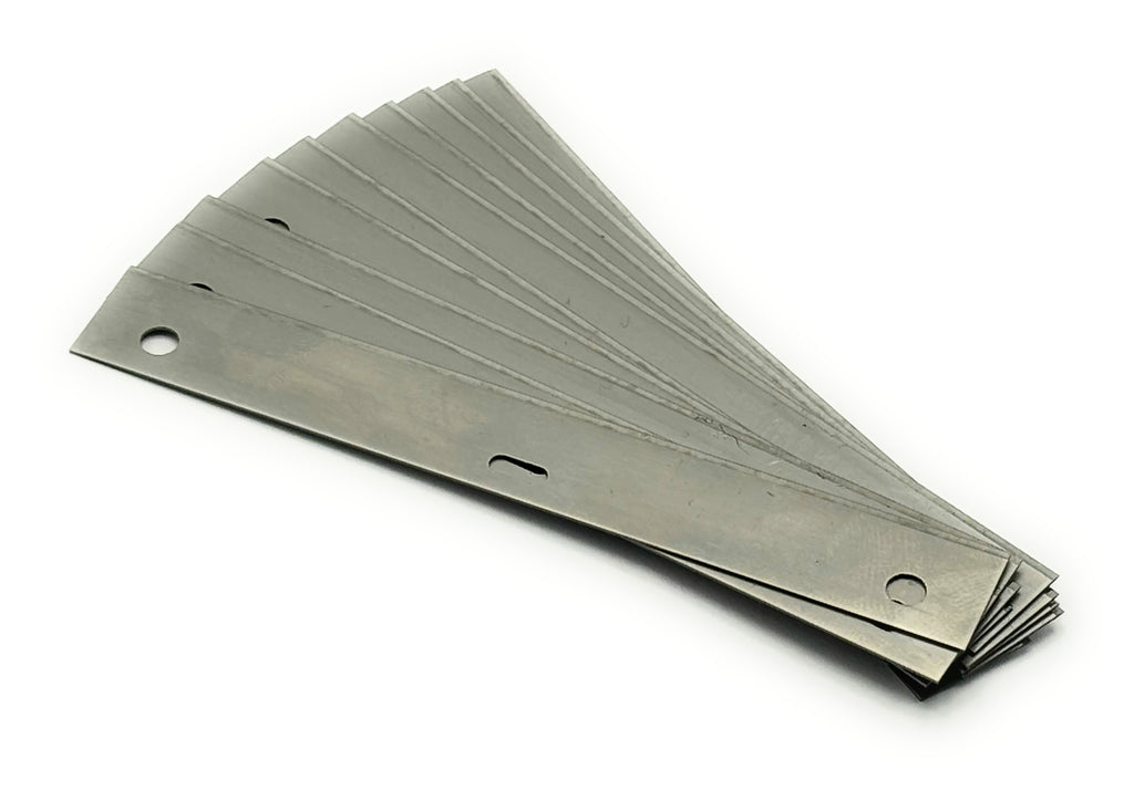 CCA Heavy Duty 10cm Wallpaper & Flooring Scraper Blades Pack of 10 Steel