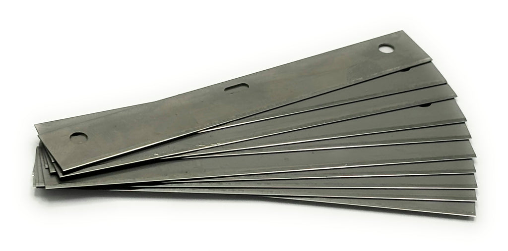 CCA Heavy Duty 10cm Wallpaper & Flooring Scraper Blades Pack of 10 Steel