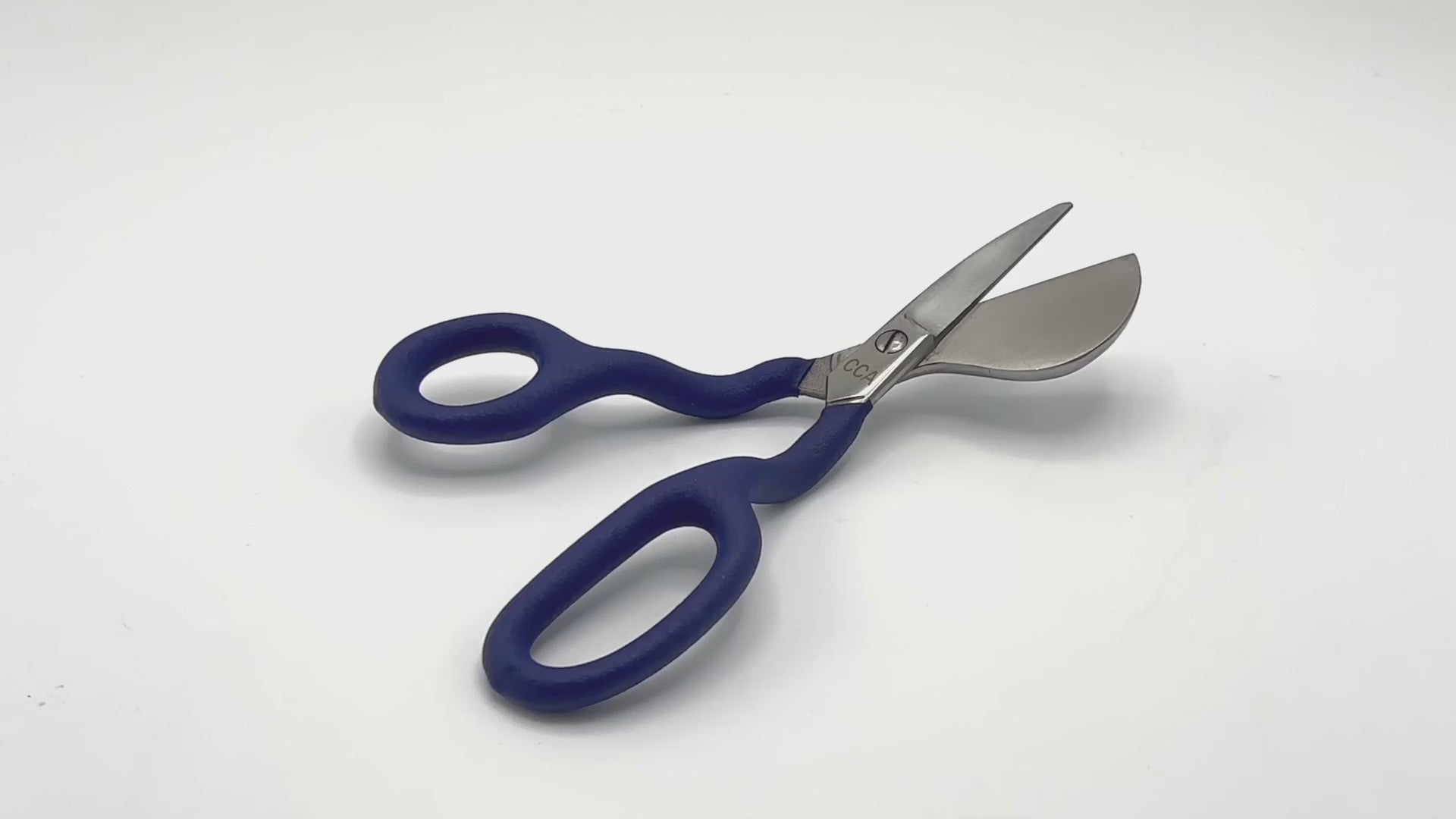 CCA 7-inch Duckbill Carpet Pile Trimming Napping Scissors Right Handed Blue