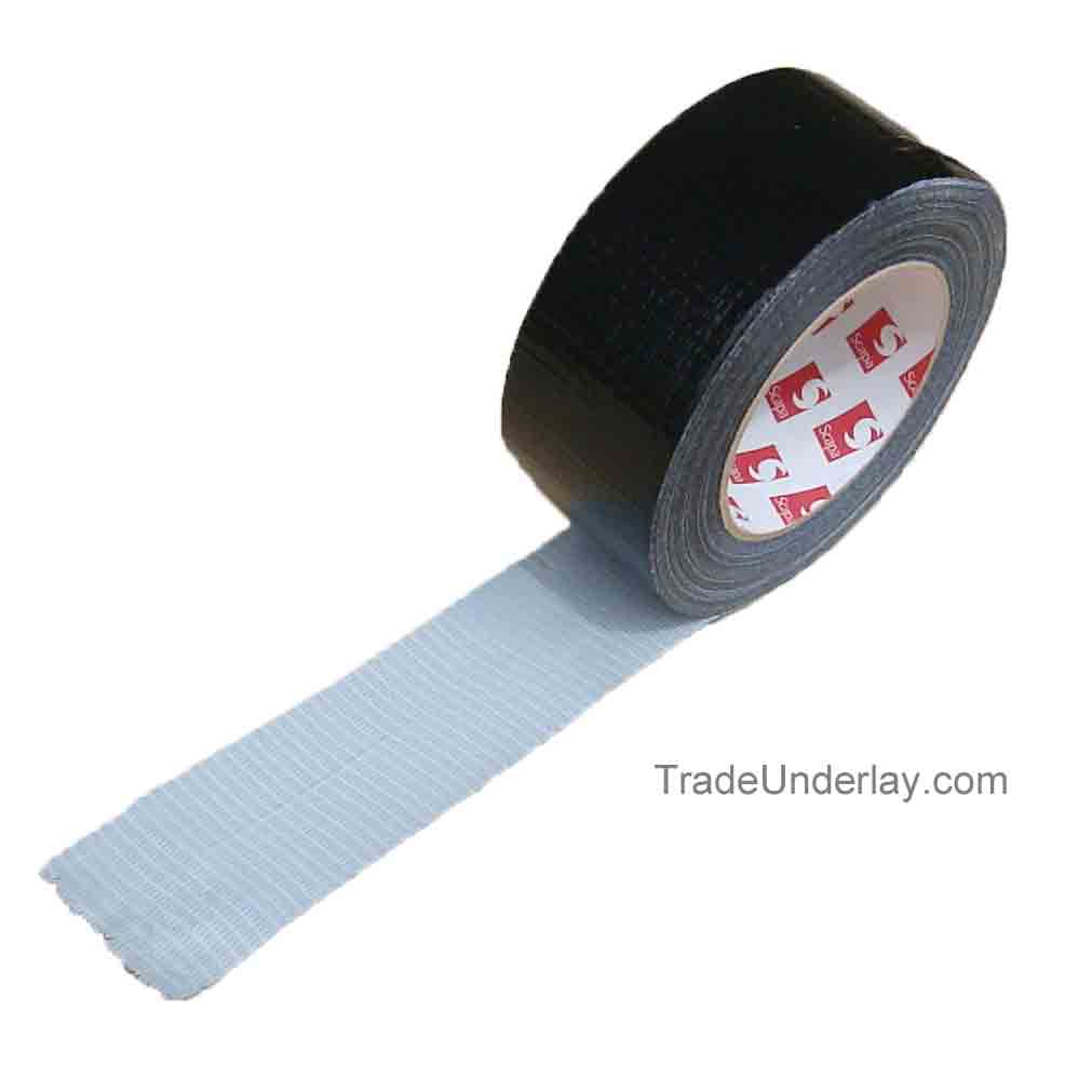 Black gaffa single sided carpet tape 50 mtr roll 